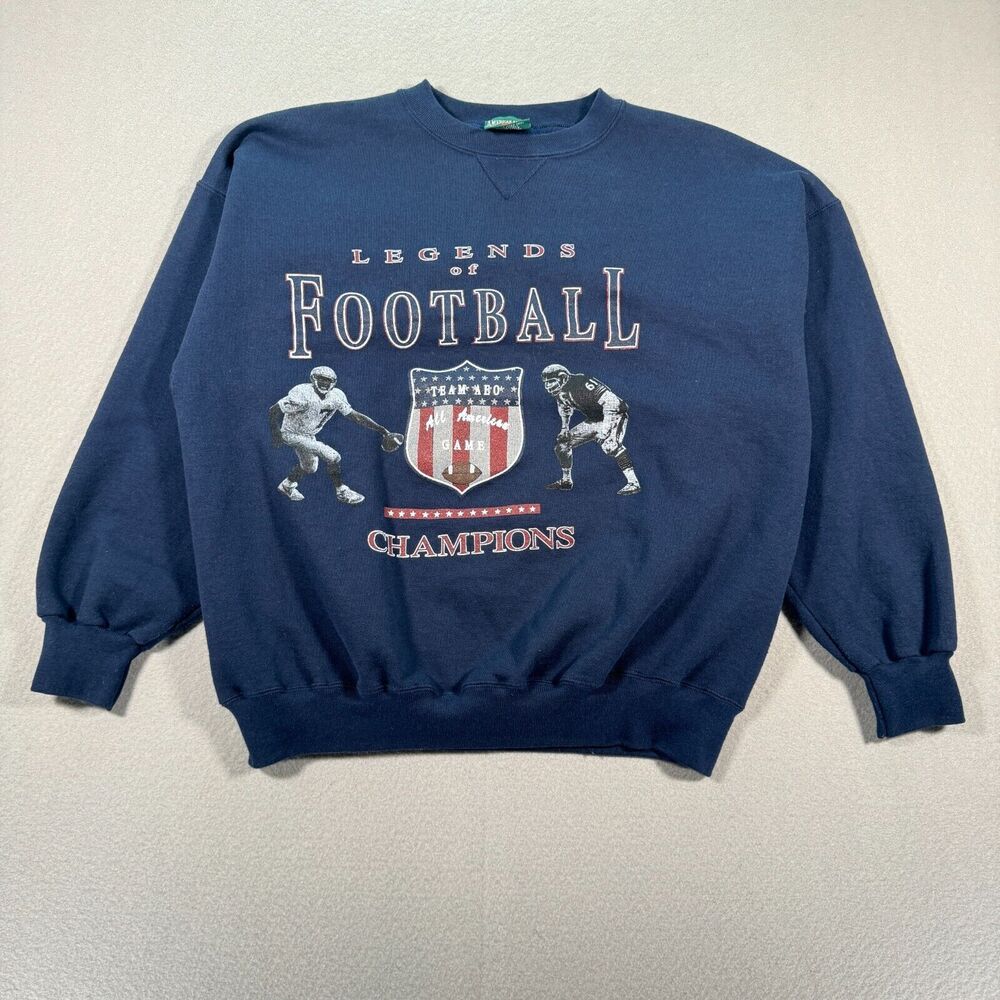 Vintage American Eagle‎ Sweatshirt Adult XL Blue Football American Champs USA